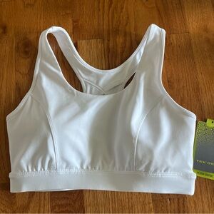 Tek Gear White Padded Racerback Medium Support Sports Bra Sz Medium